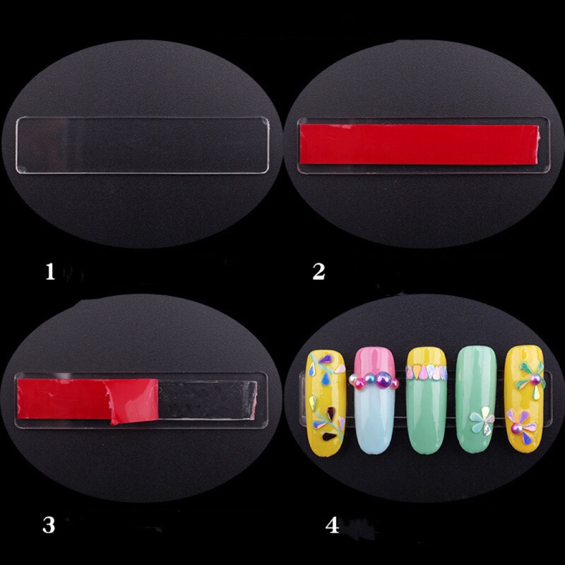 Cuộn băng keo trong 2 mặt dán mẫu móng nail 0763