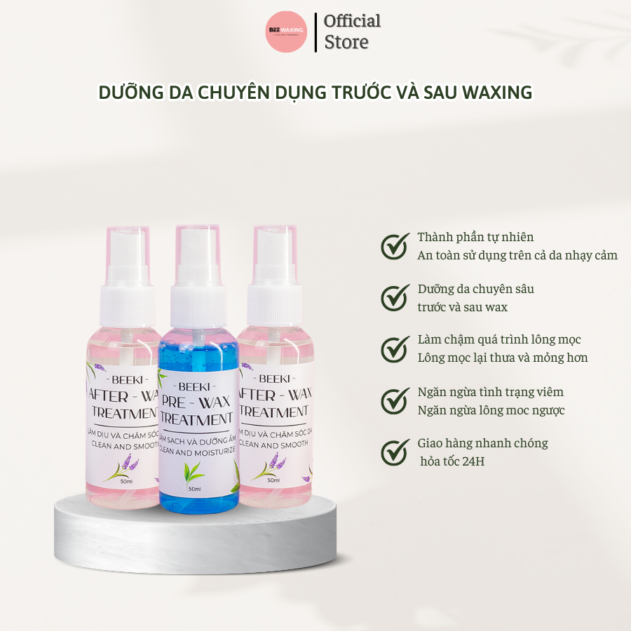 Lotion dưỡng trước và sau tẩy lông mùi tràm trà làm mềm và tránh mọc ngược lông