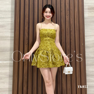 TK055 Đầm xốp 2 dây xích vàng siêu xinh