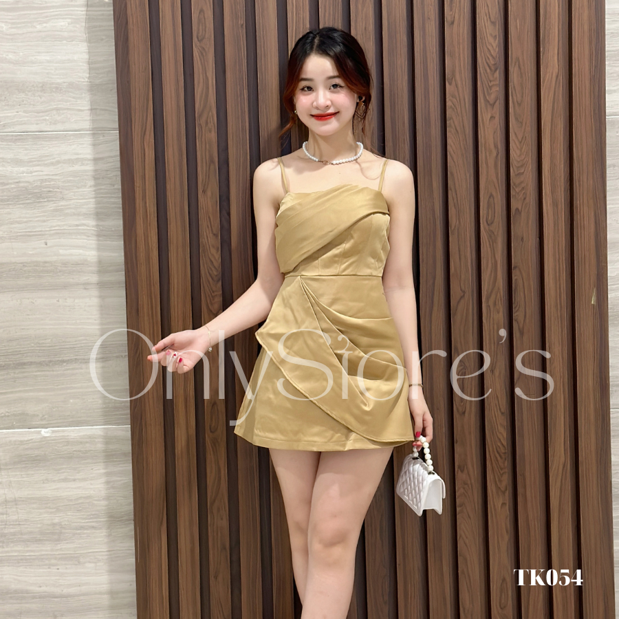 TK054 Đầm 2 dây tacta đi tiệc sang trọng