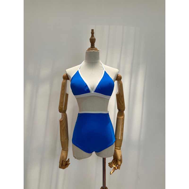 Set Bikini, Đồ Bơi Đi Biển Hai Mảnh Áo Tam Giác quần cạp cao Viền Trắng Secxy ODERI HM-063 | BigBuy360 - bigbuy360.vn
