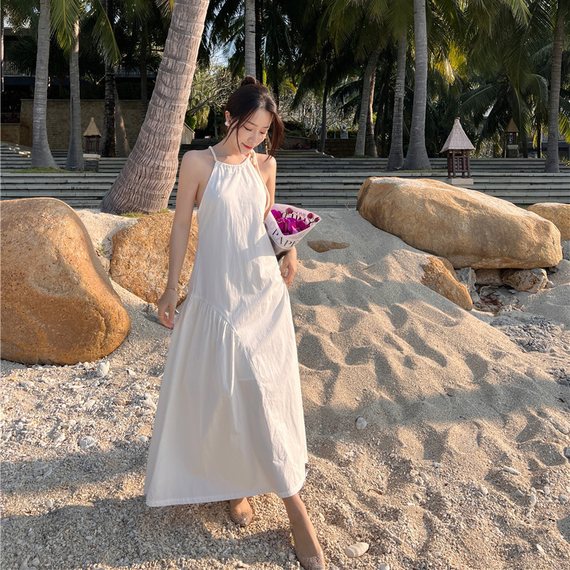 Đầm maxi đi biển màu trắng hở lưng đan dây kiểu mới sexy nữ size S/M/L chỉ có tại Luxieu Garden🌸 SKU7792