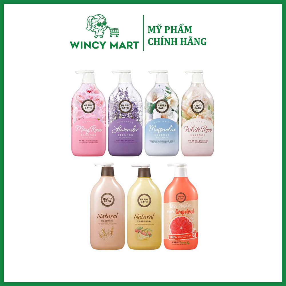 Sữa Tắm Happy Bath Essence Body Wash Dưỡng Ẩm Làm Trắng Da Hương Hoa Thơm Ngát Tự Nhiên Hàn Quốc 900ML - Wincy Mart