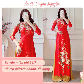 Áo dài cách tân, áo dài lụa thái tuấn cao cấp trang phục truyền thống MÃ TV04