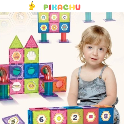 Xếp Hình Nam Châm Thả Bi Kèm Mô Hình Thả Bi Magnetic, Đồ Chơi Ghép Hình Sáng Tạo 72 chi tiết_Hàng Cao Cấp Hút Siêu Chắc