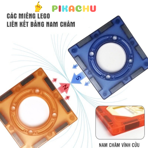 Xếp Hình Nam Châm Thả Bi Kèm Mô Hình Thả Bi Magnetic, Đồ Chơi Ghép Hình Sáng Tạo 72 chi tiết_Hàng Cao Cấp Hút Siêu Chắc