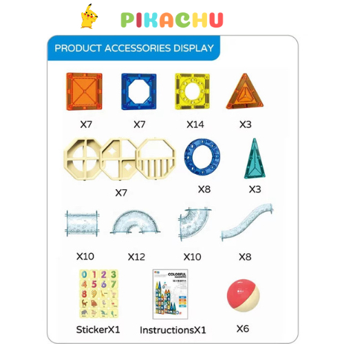 Xếp Hình Nam Châm Thả Bi Kèm Mô Hình Thả Bi Magnetic, Đồ Chơi Ghép Hình Sáng Tạo 72 chi tiết_Hàng Cao Cấp Hút Siêu Chắc