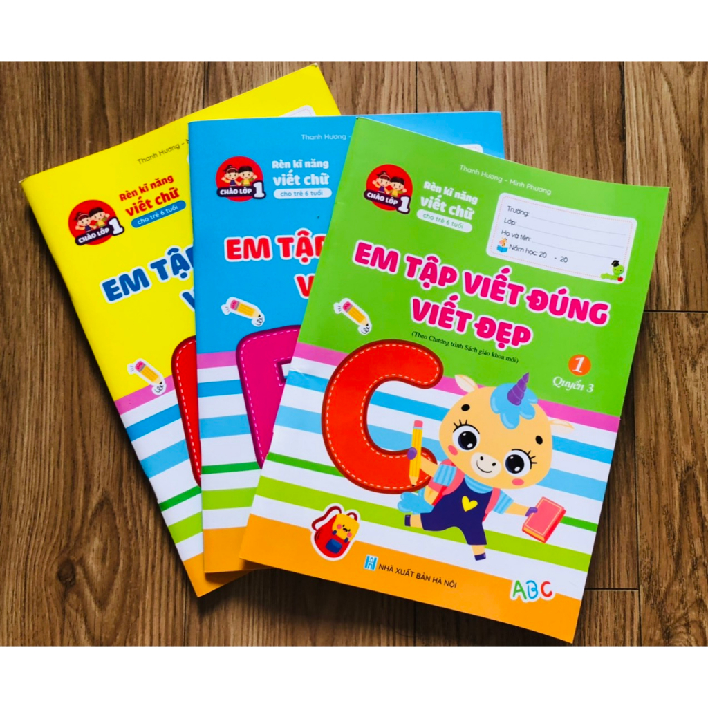 Sách - Combo 3 Cuốn Vở Em Tập Viết Đúng,Viết Đẹp Dành Cho Bé 6 Tuổi  -Theo chương trình sách giáo khoa mới