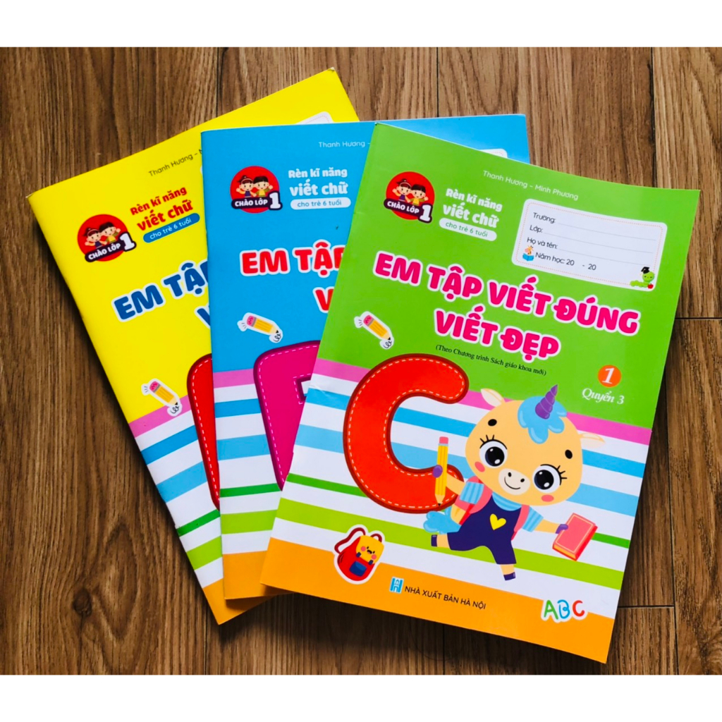 Sách - Combo 3 Cuốn Vở Em Tập Viết Đúng,Viết Đẹp Dành Cho Bé 6 Tuổi  -Theo chương trình sách giáo khoa mới