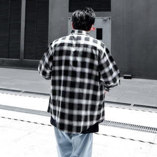 Áo Sơ Mi Flannel Màu Trắng Sọc Đen