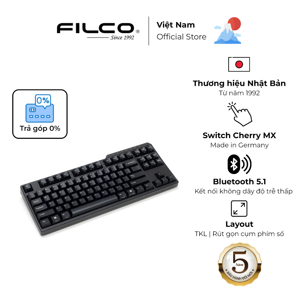 Bàn phím cơ Filco Majestouch Convertible 3 - Tenkeyless - Hàng Chính Hãng