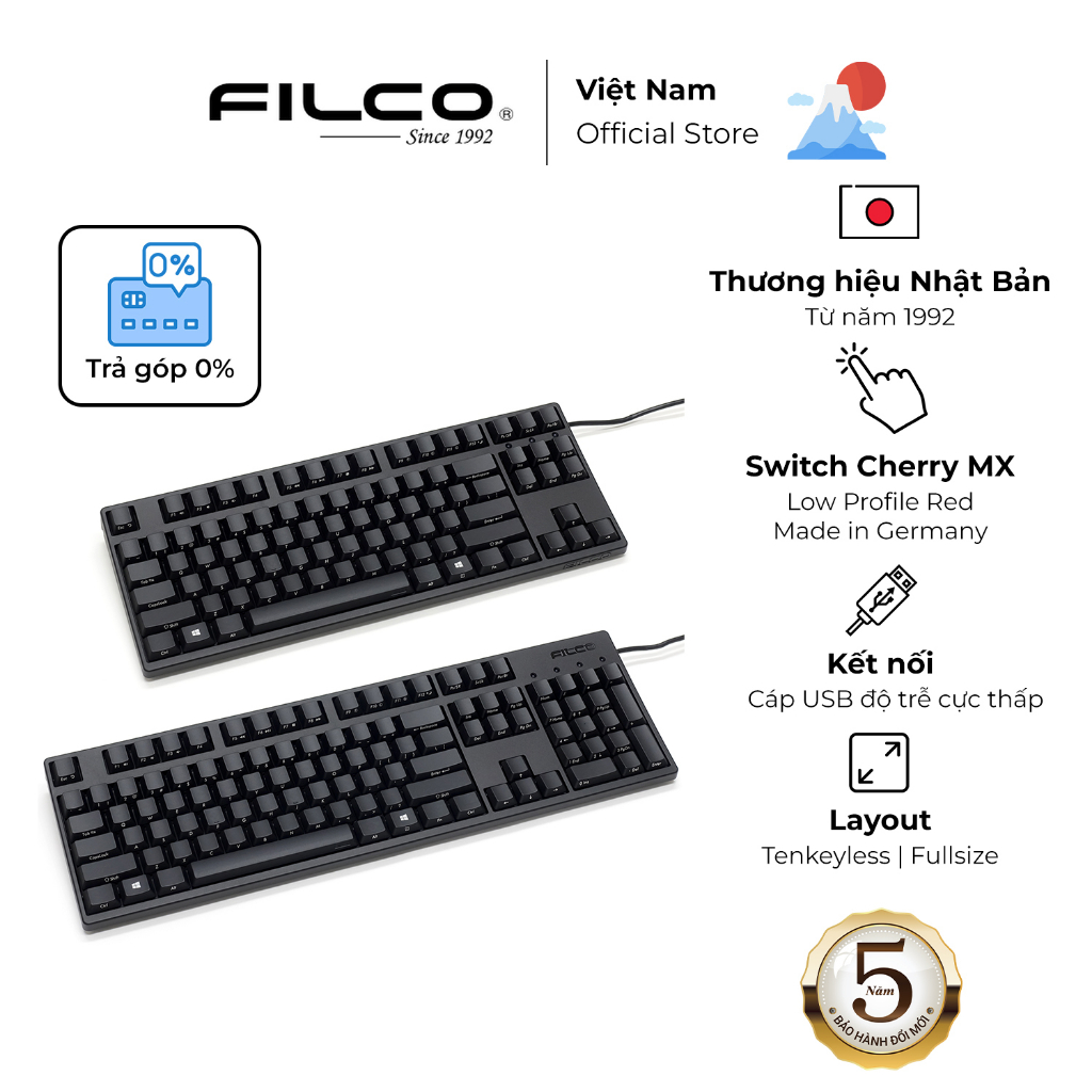 Bàn phím cơ Low-profile Filco Majestouch Stingray Ninja - Hàng Chính Hãng