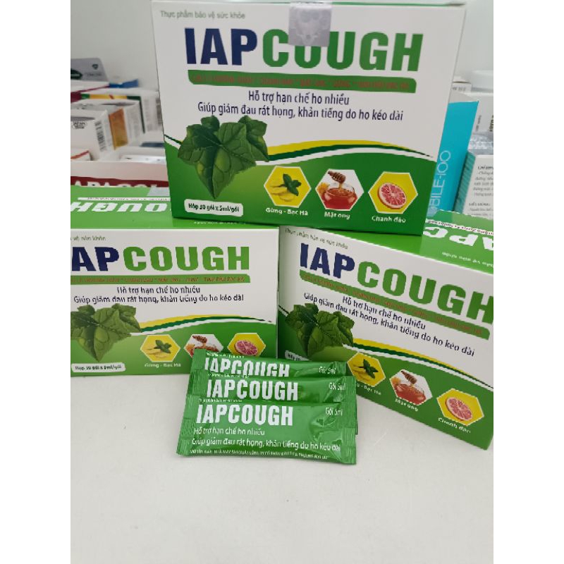 Siro Cao lá thường xuân IAP COUGH,hỗ trợ giảm ho,đau rát họng,khản tiếng