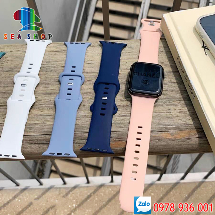 Dây đeo cho đồng hồ thông minh size 38mm, 40mm, 41, 42mm, 44mm - Chất liệu cao su mềm dẻo, dễ thay thế