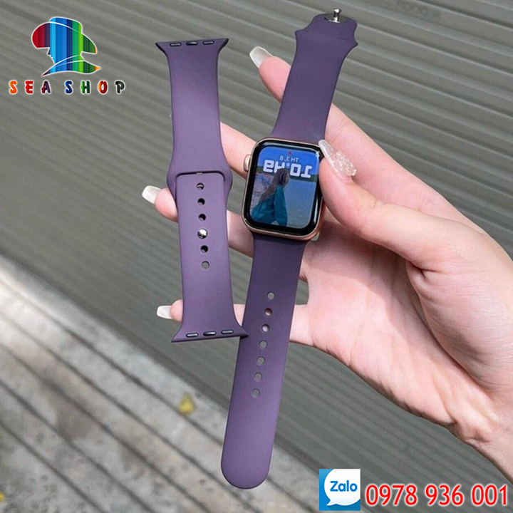 Dây đeo cho đồng hồ thông minh size 38mm, 40mm, 41, 42mm, 44mm - Chất liệu cao su mềm dẻo, dễ thay thế