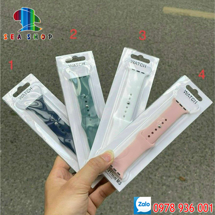 Dây đeo cho đồng hồ thông minh size 38mm, 40mm, 41, 42mm, 44mm - Chất liệu cao su mềm dẻo, dễ thay thế