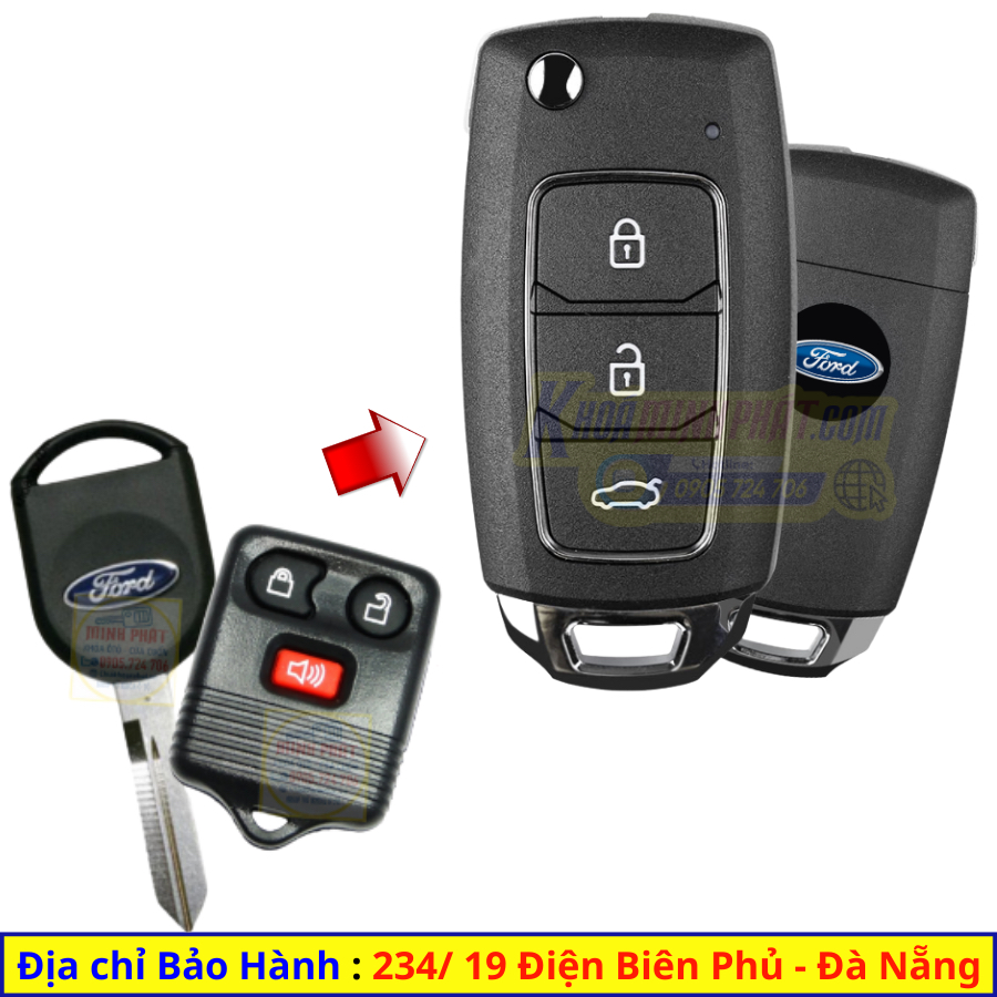 Chìa khoá xe Ford Escape Độ gập mẫu V28