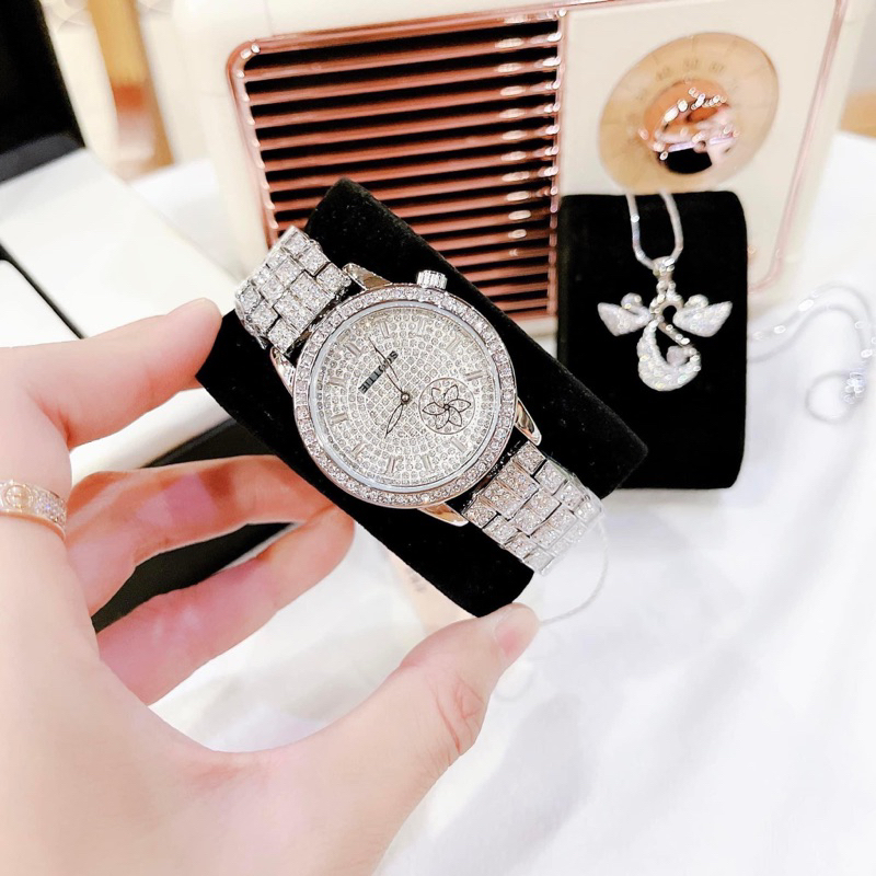Đồng hồ nữ Scottie 33mm tiểu thư mặt đá sang trọng Mai Luxury Watch SC 9106