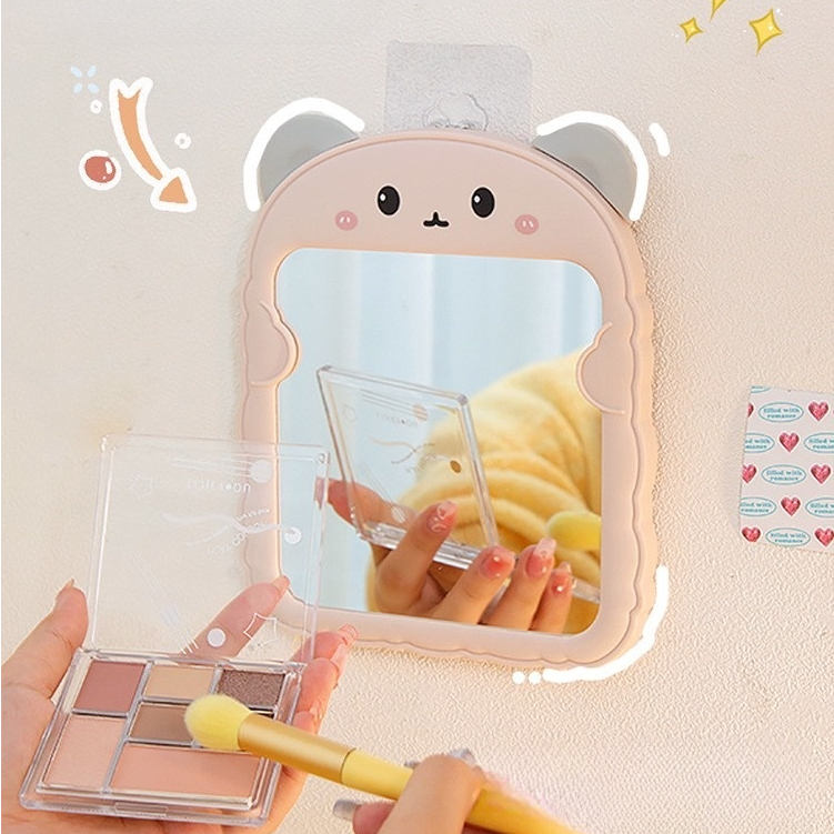 Gương gấu cute để bàn trang điểm