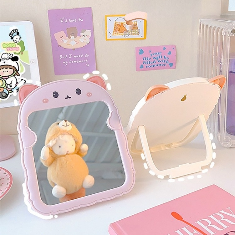 Gương gấu cute để bàn trang điểm