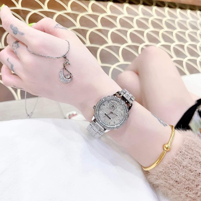 Đồng hồ nữ Scottie 33mm tiểu thư mặt đá sang trọng Mai Luxury Watch SC 9106