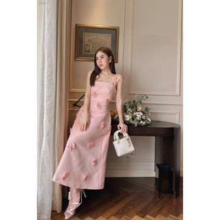 ĐẦM MIDI HAI DÂY ĐÍNH NƠ
