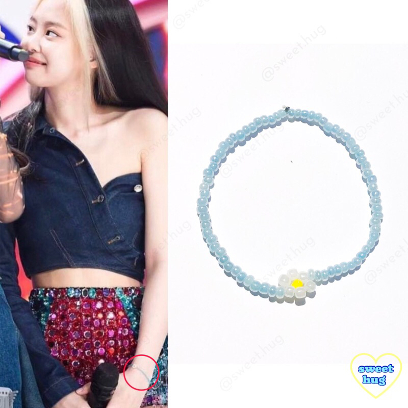 Vòng tay hạt cườm handmade hoa cúc basic lấy cảm hứng từ Jennie - BlackPink