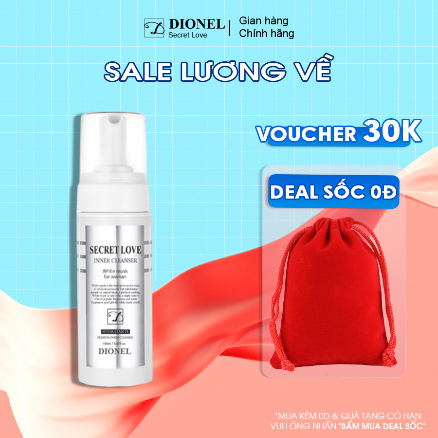 Dung Dịch Vệ Sinh Vùng Kín Dionel Secret Love Inner Cleanser Dạng Tạo Bọt Giảm Ngứa Mùi Hôi 150ml