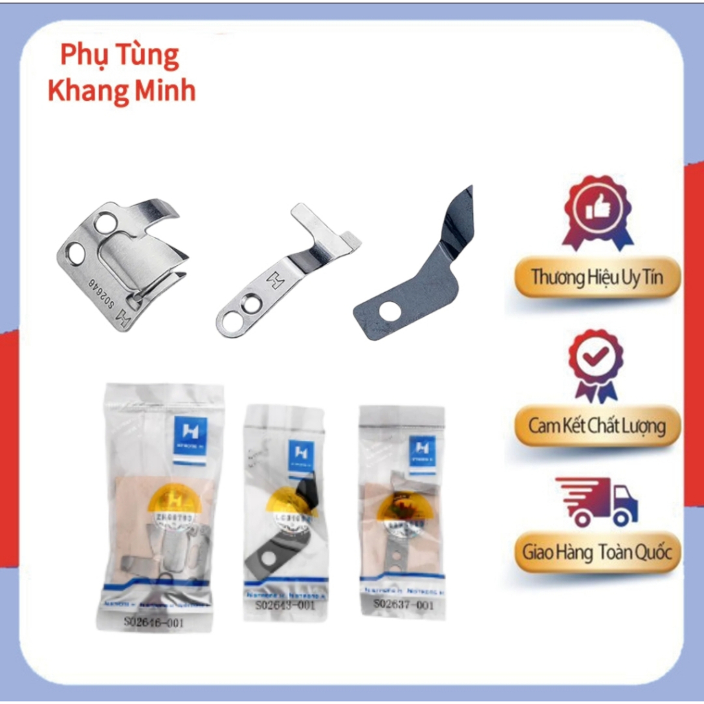 Bộ Dao Cắt Chỉ S02646, S02645, S02637 , S02643 Dùng Cho Máy 1 Kim Công Nghiệp Điện Tử Jack , Brother, Juki
