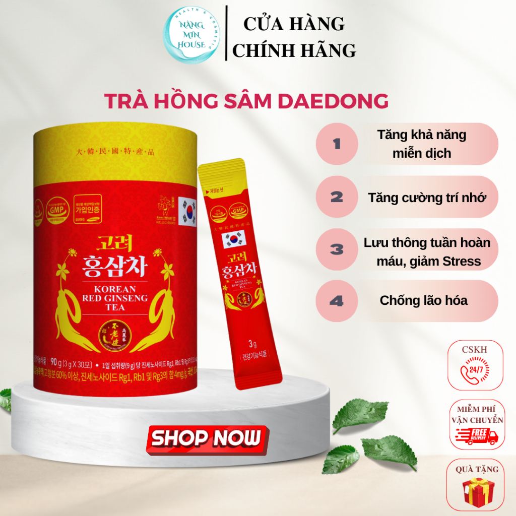 Trà Hồng Sâm Hàn Quốc - Korean Red Ginseng Tea (3g x 30 gói)
