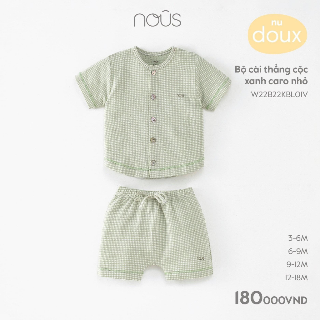 Bộ quần áo  Nous cho bé trai, bé gái từ 3-6 tháng đên 2-3 tuổi