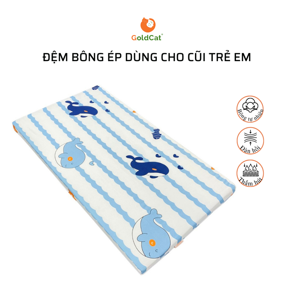 [Mã BMLT100] Đệm Cũi Cho Bé GOLDCAT Chất Liệu Bông Ép Tiêu Chuẩn Dày 5cm, Đa Dạng Kích Thước, Đàn Hồi Linh Hoạt