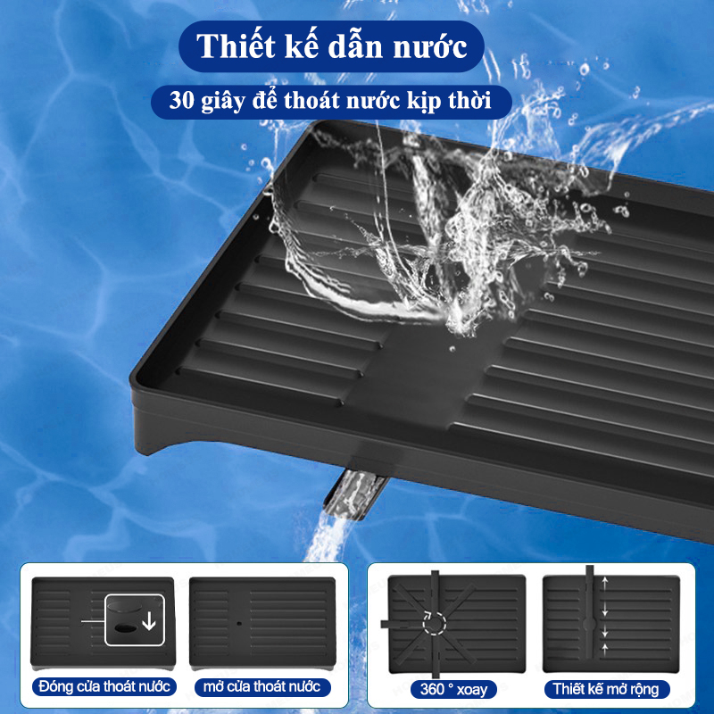 Homeus  Nhà bếp thép không gỉ thoát nước Rack Dish Rack Kệ lưu trữ nhà bếp với pallet