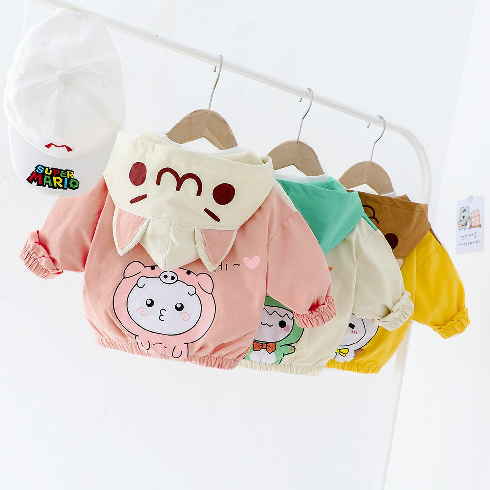Áo khoác gió trẻ em 2 lớp mẫu LỢN CON cho bé gái & bé trai nhiều màu sắc- size từ 7-32kg
