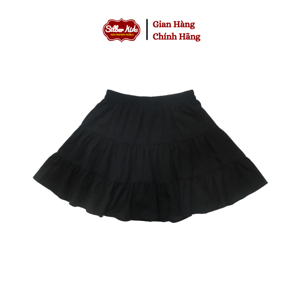 Chân Váy Nữ Dáng Xòe 3 Tầng Bèo Có Lót Quần SILBERKIDS