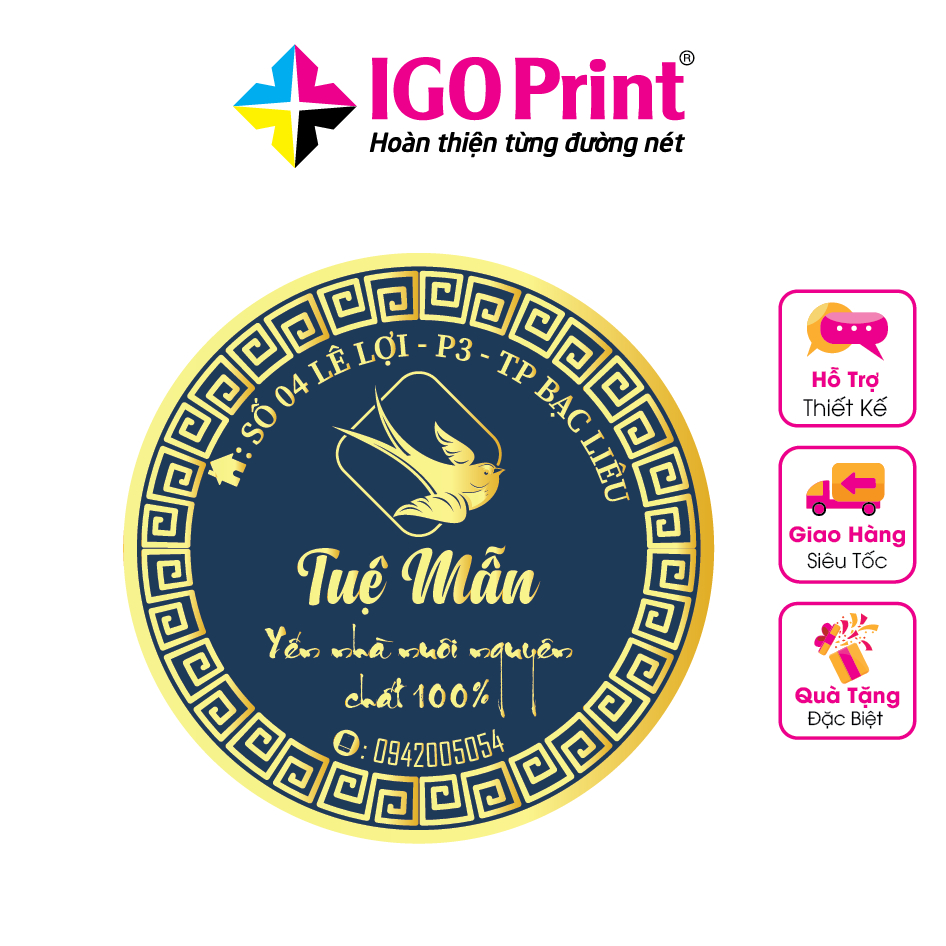 In thiết kế decal nhựa chống nước, sticker cán bóng, cắt bế theo yêu cầu