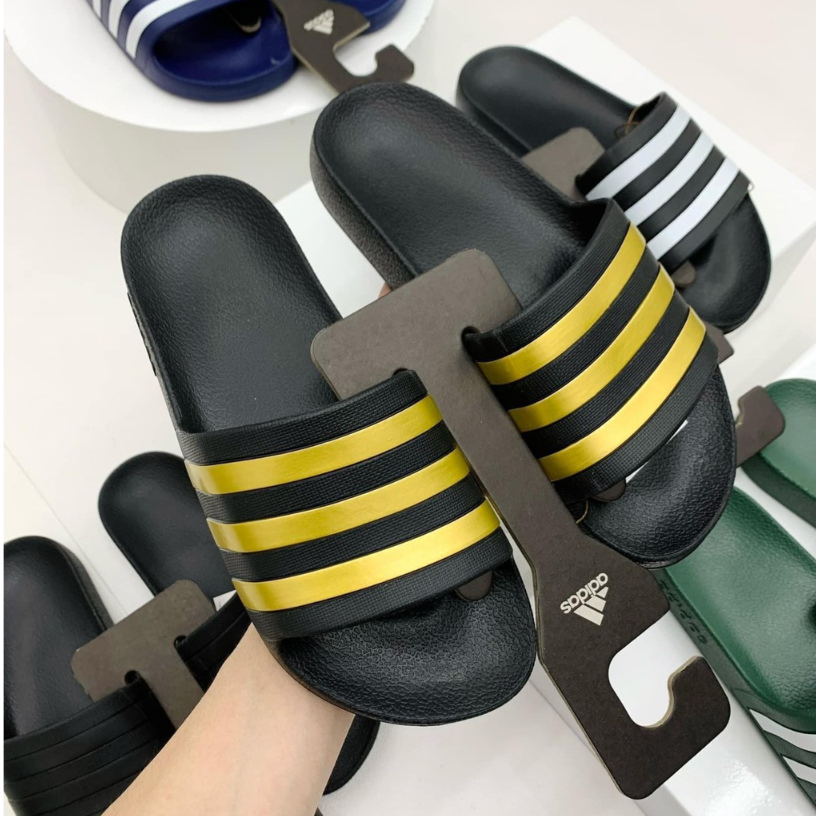 Dép đúc nam nguyên khối siêu nhẹ unisex das chính hãng, dép quai ngang 3 sọc thể thao chống nước full hộp box