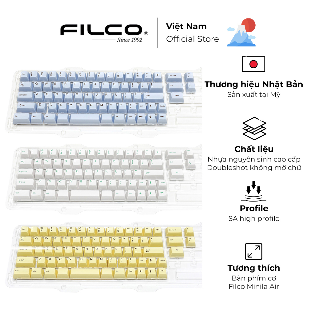 Keycap Filco High profile Doubleshot cho Minila Air - Hàng Chính Hãng