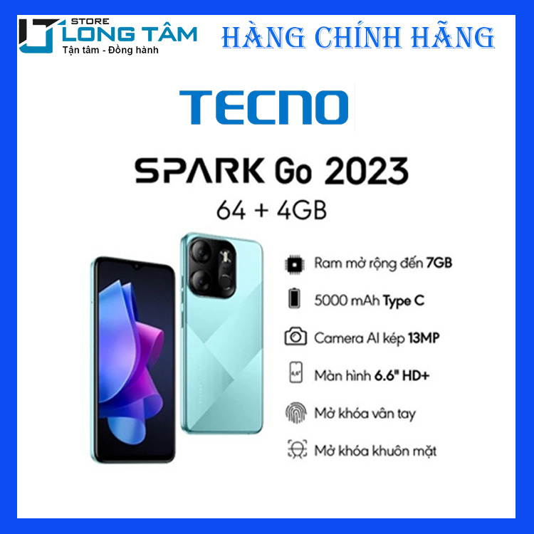 Điện thoại di động TECNO SPARK Go 2023 4GB/64GB- Hàng chính hãng mới