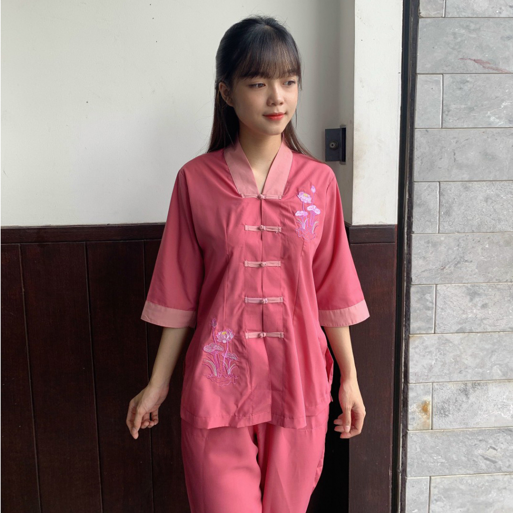 Quần Áo nữ Phật Tử, đồ lam Đi Chùa mẫu nữ kate