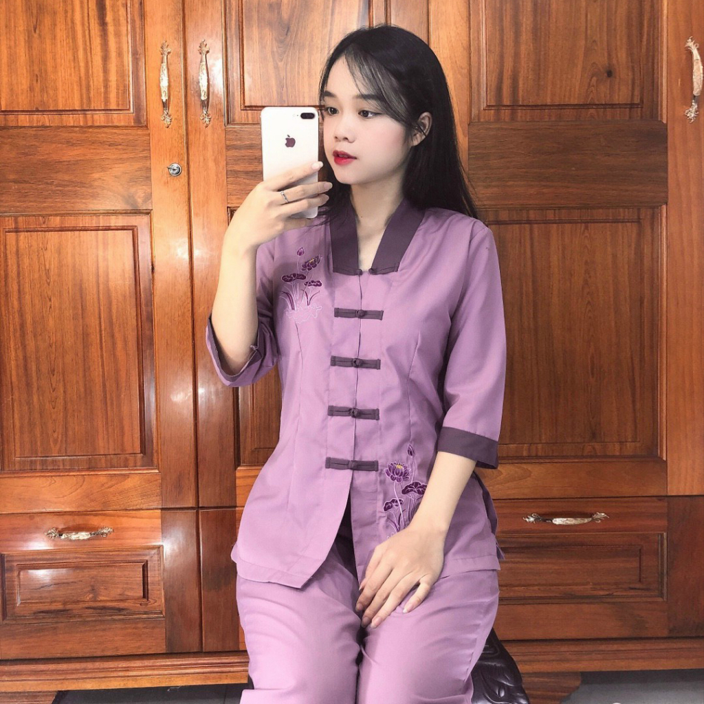 Quần Áo nữ Phật Tử, đồ lam Đi Chùa mẫu nữ kate