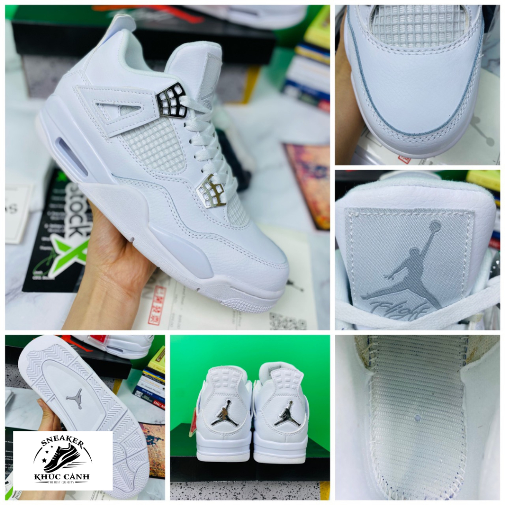 Giày sneaker AJ4 White Cement  - Bản da nhăn Fullbox - GIÀY KHÚC CẢNH