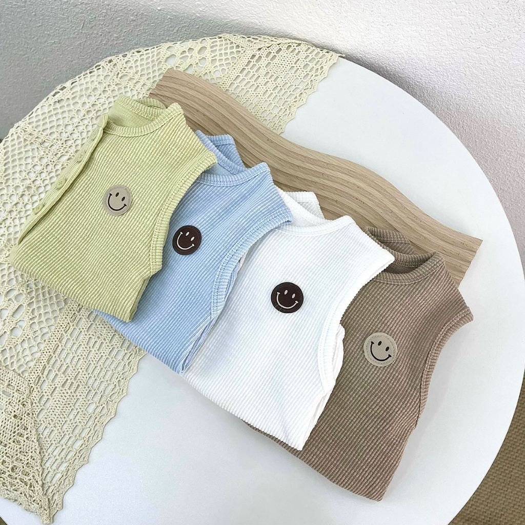 Bodysuit cho bé 4 màu dễ thương, Bodysuit cho bé gái bé trai sơ sinh cúc cài mềm mịn tháng mát