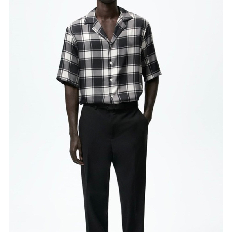 Áo sơ mi ngắn tay Zara authentic CHECK size M