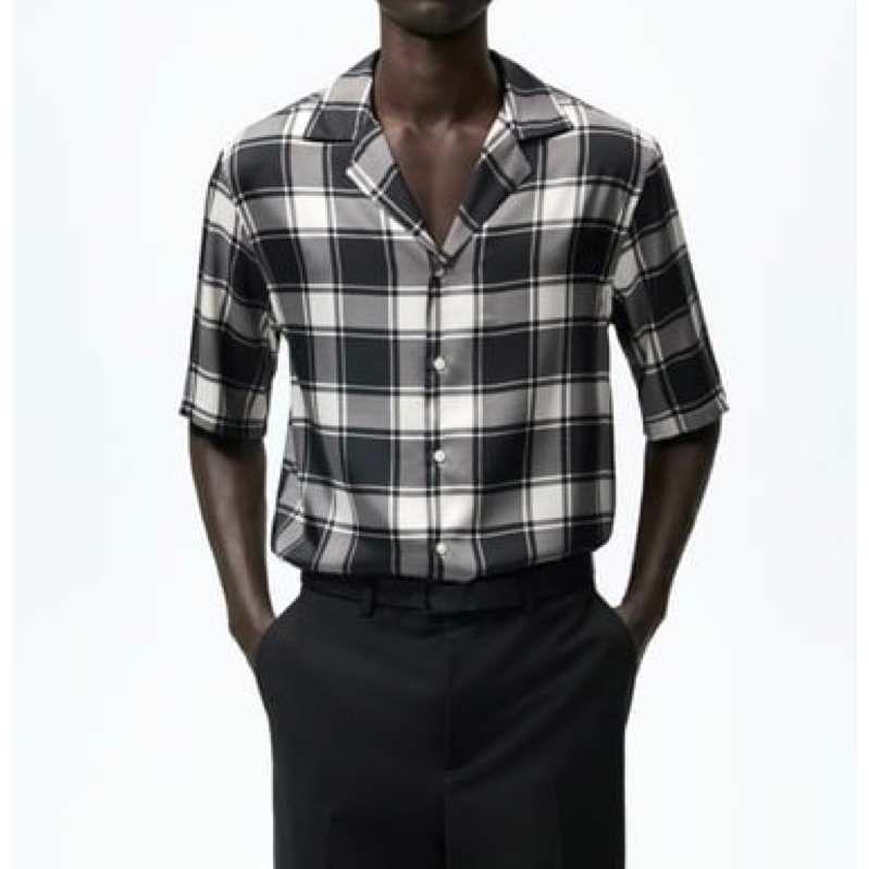 Áo sơ mi ngắn tay Zara authentic CHECK size M