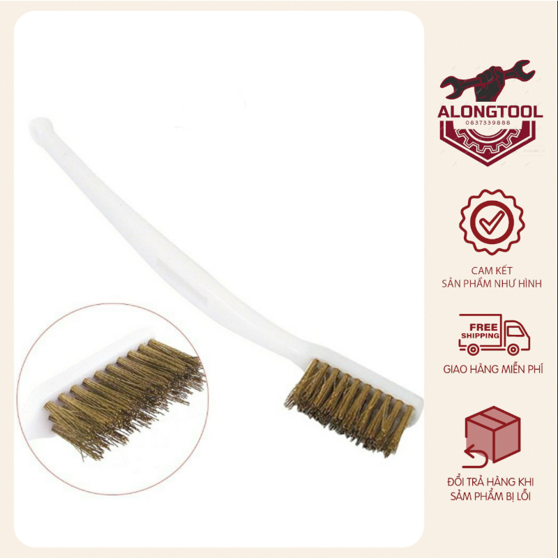 20 Bàn Chải Đồng ALONGTOOL mềm chà rữa xe lốc máy,đầu bò chuyên dụng vệ sinh đầu in máy in 3D