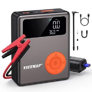 Bơm lốp đa năng kết hợp kích bình ắc quy 4 trong 1 VIETMAP DK-MF139, Pin dự phòng 12000Mah , Đèn phát sáng