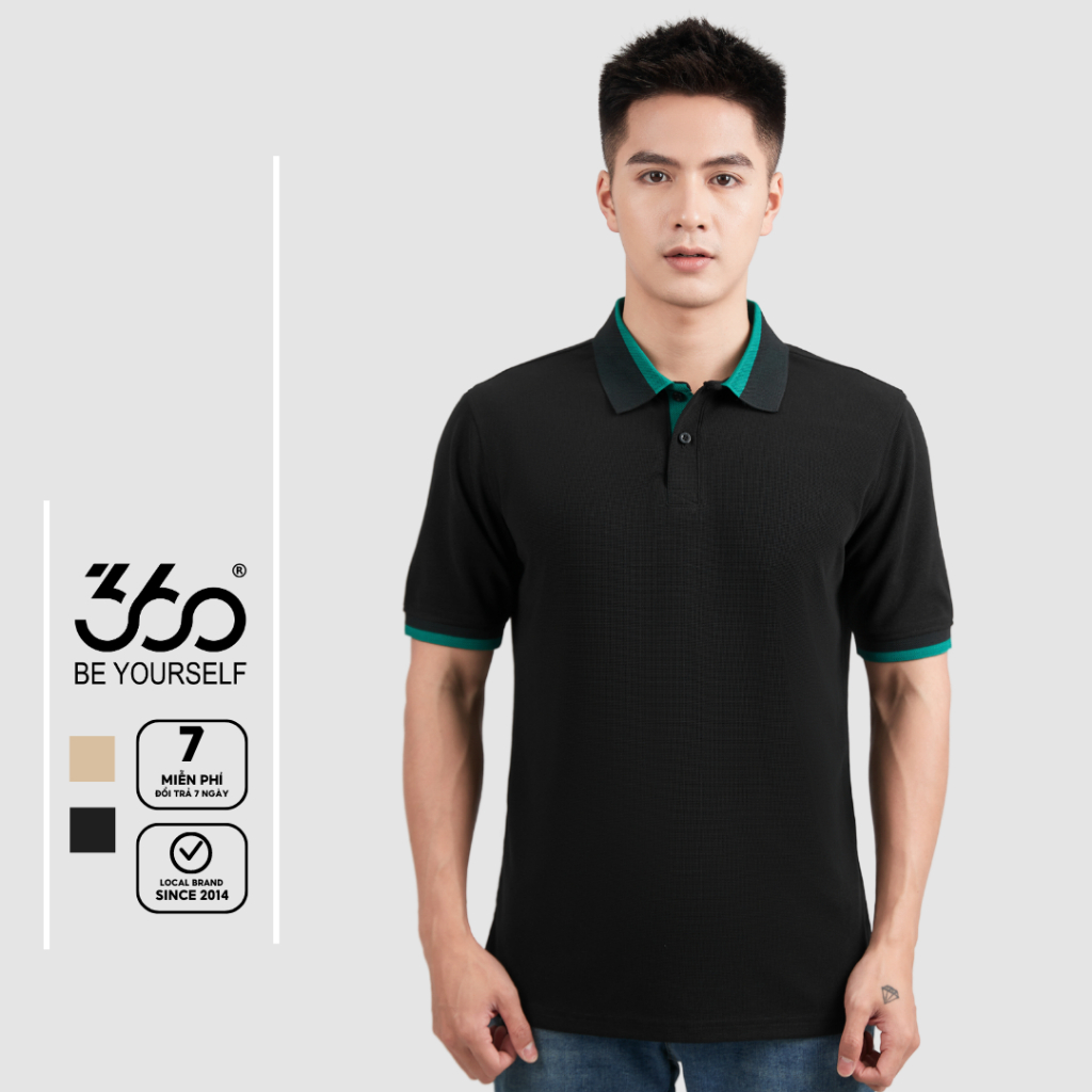 Áo polo nam ngắn tay thương hiệu 360 Boutique chất liệu waffle cao cấp - POTTK412