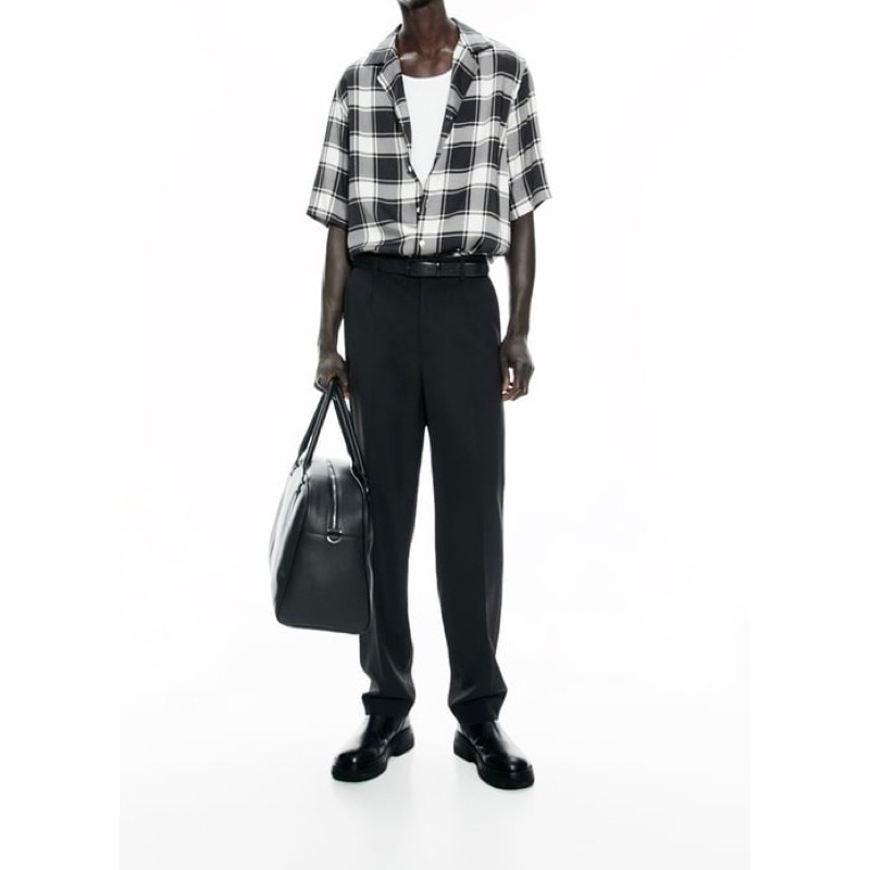 Áo sơ mi ngắn tay Zara authentic CHECK size M