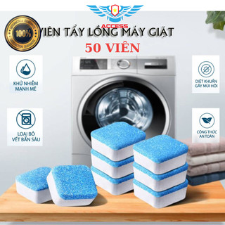[ 50 VIÊN ] Viên Tẩy Lồng Vệ Sinh Lồng Máy Giặt, Viên Thả Vệ Sinh Sạch Vết Ố Bẩn,Tẩy Cặn Bẩn Máy Giặt,Diệt Khuẩn ACCESS